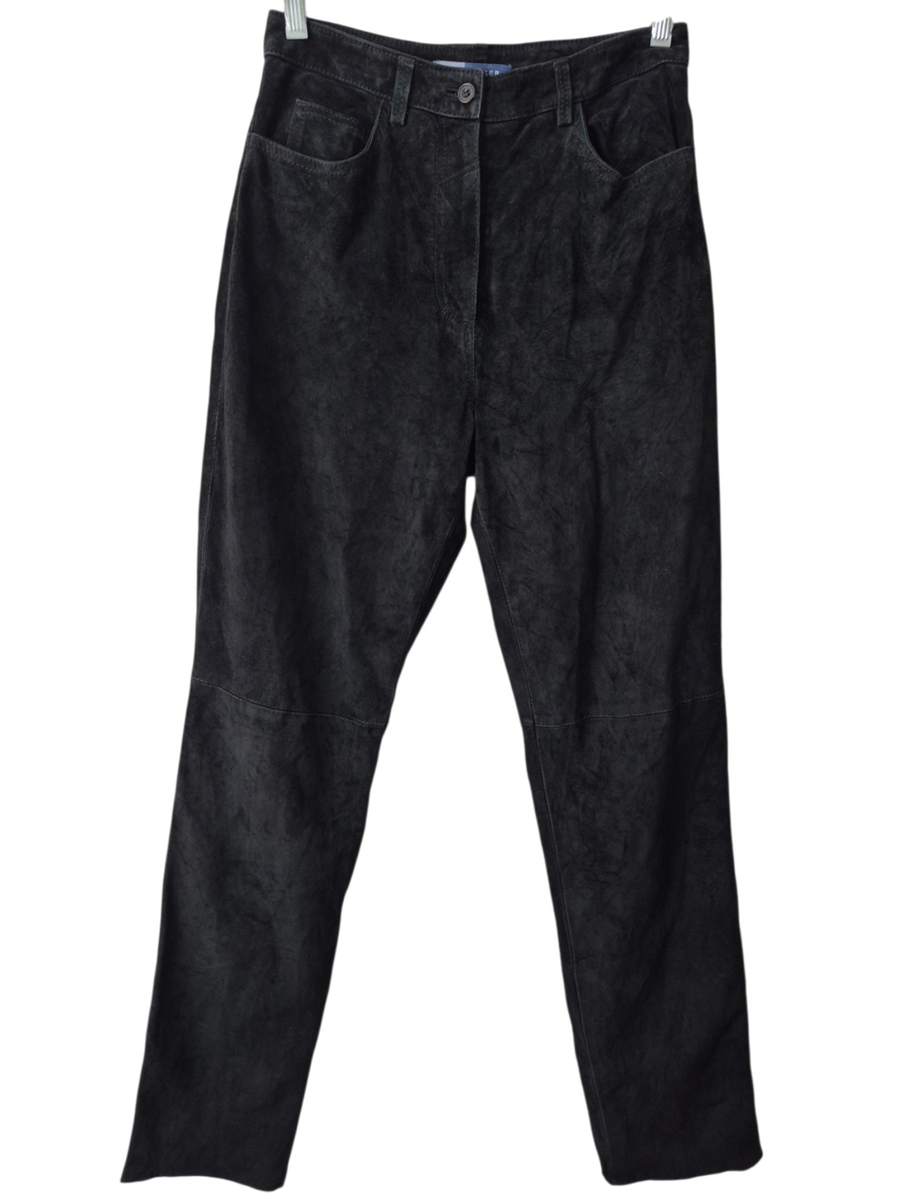 Bushwacker Black Suede Leather Pants High Waisted Made in Slovenia Size 4